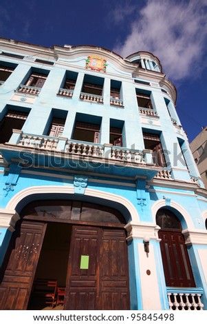 Camaguey, Cuba - old town listed on UNESCO World Heritage List. Casa de Cultura.