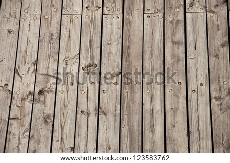 Old planks on a shipping pier