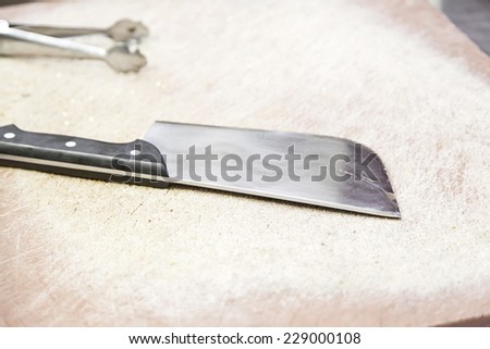 Butcher Knife, detail of a knife for cutting meat