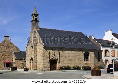 Old church in dressed stone of Erdeven in the Morbihan department in Brittany in north-western France