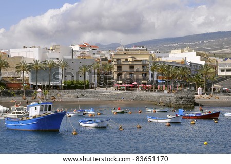 Town and port of San juan at Tenerife in the Spanish Canary Islands