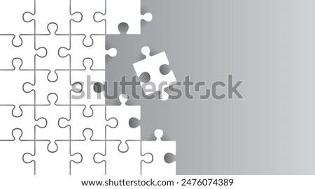 Abstract background pattern with puzzle pieces and empty space for design. Vector illustration.