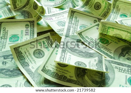 high contrast photo. money background from dollars