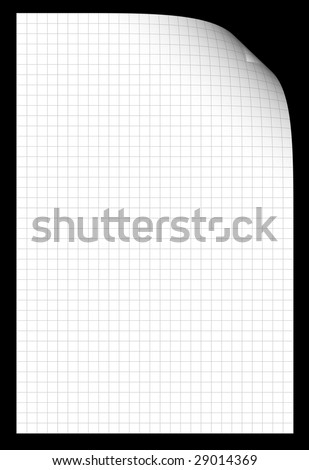 blank white paper background with page curl