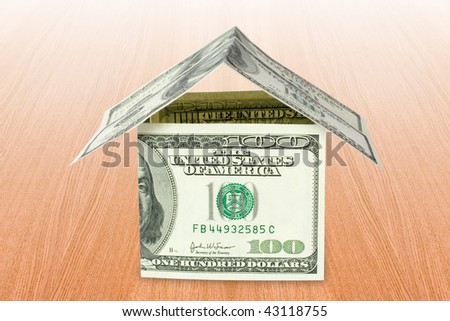 real estate concept. house from money (dollars)