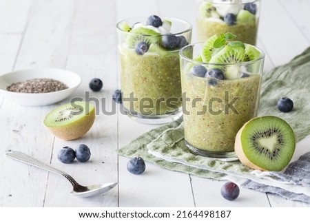 Similar – Image, Stock Photo Chia pudding parfait with red grapes and almonds