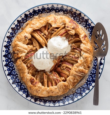 Image, Stock Photo Apple Galette served on table