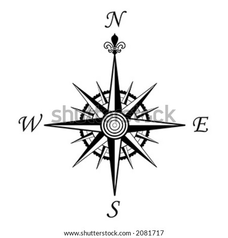Compass wind rose - 4 directions- vector