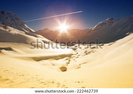 The italian alps in winter