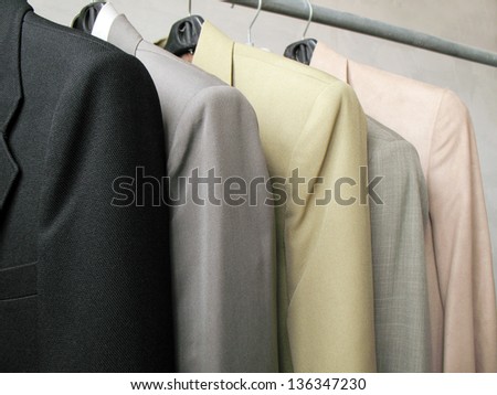 Executive suits display in a boutique