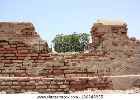 Ancient boundary wall of  Umarkot fort in Sindh