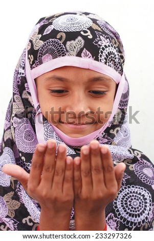 Muslim girl praying