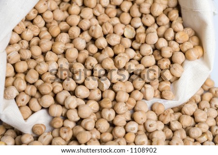 chickpeas in a white bag
