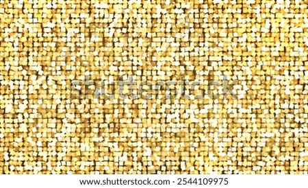 Sparkling Gold Background with Glitter Squares Vector Background