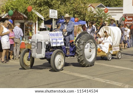 WEST POINT, CA - OCTOBER 6: Tractor in the 38th  Lumberjack day  parade, on October 6, 2012 in West Point.