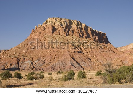 Rock outcrop in the setting sun of the New Mexico desert
