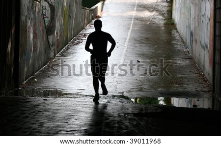 man running jogging in the city of copenhagen
