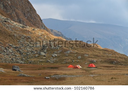 camping site in the Carpathian Mountains, Romania