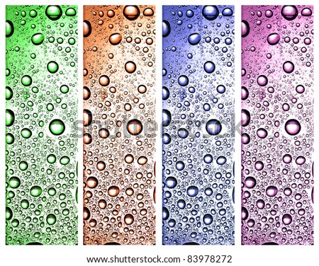 water drops color banner set
