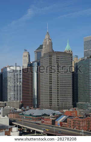 View of Lower West Side of Manhattan from the Brooklyn Bridge