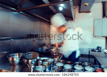 Chinese chef cooking, Sichuan cuisine chef