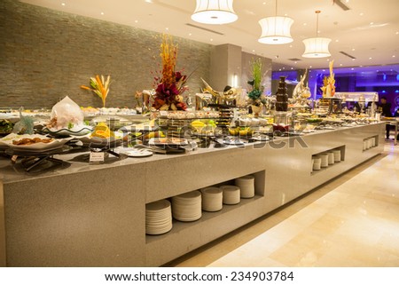 Buffet restaurant, the hotel restaurant