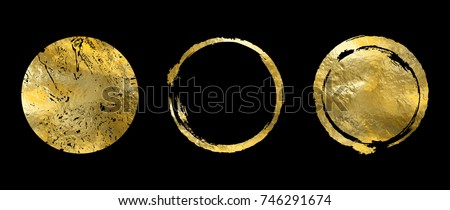 Vector gold circle frame set