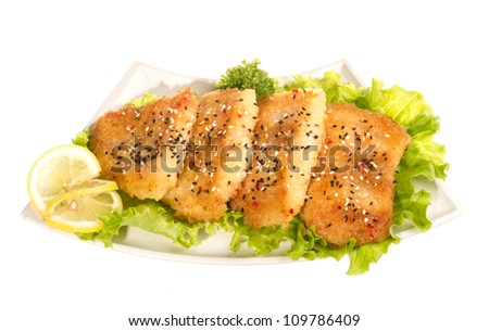 Roasted fish with lemon