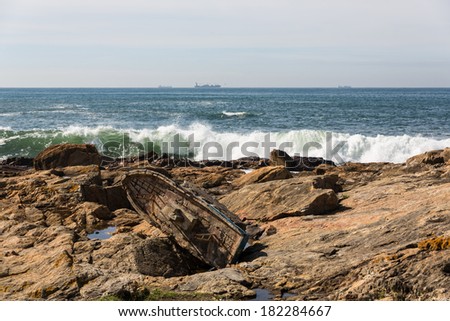waves crashing over Portuguese Coast