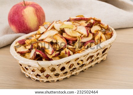 Apple chips in the bowl - diet snack