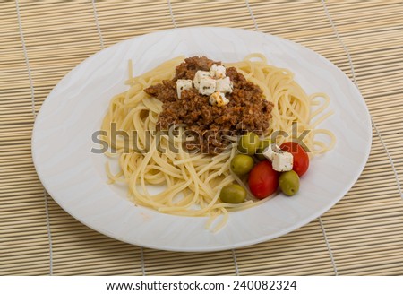 Bolognese pasta - spaghetti with minced meat