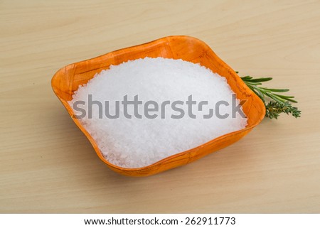 Sea salt heap crystal with thyme branch