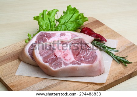 Raw Pork knee steack - ready for cooking