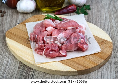 Raw Diced pork meat - ready for cooking