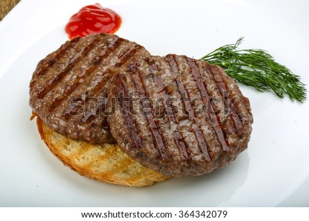 Similar – Foto Bild Hamburger auf Holz Fleisch