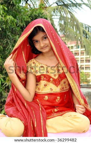 Traditional girl from an Indian village