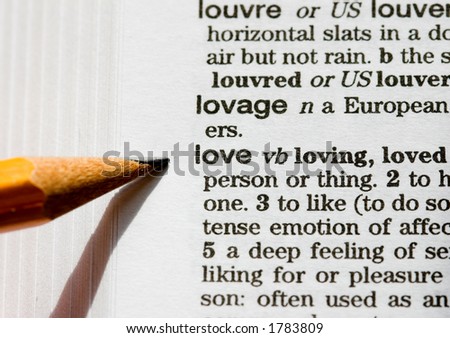 Love definition pointed out by pencil