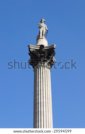 Nelsons Column in Trafalgar Square in London, England