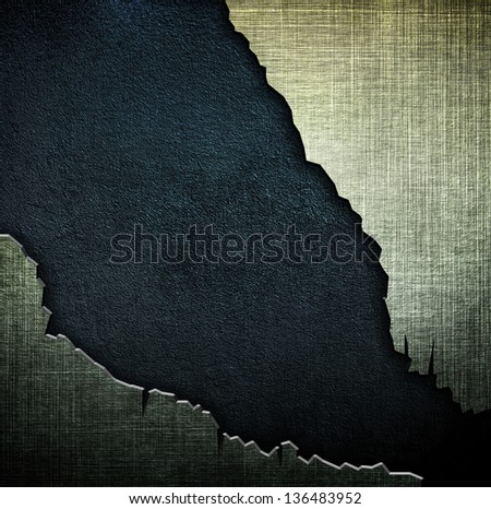 grunge metal background with ripped hole