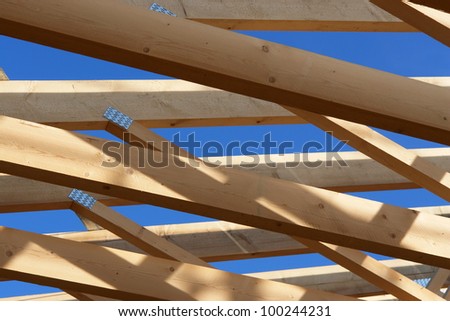 wood roof at a building site...........