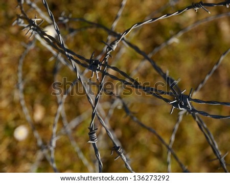 the metal wire on green background