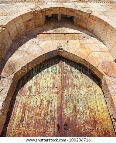 Architectural Gate fragment of David\'s tower (citadel) in old city of Jerusalem