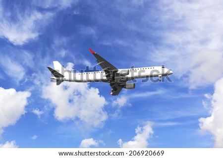 Passenger plane in the sky