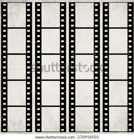 Textured old paper background with films strips - Vintage film stripe abstract background