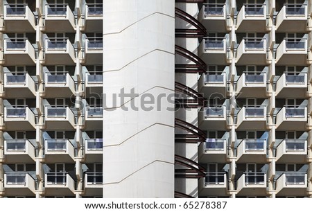 Balconies of modern hotel
