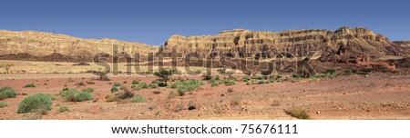 Desert and rocks in Timna national park in Israel