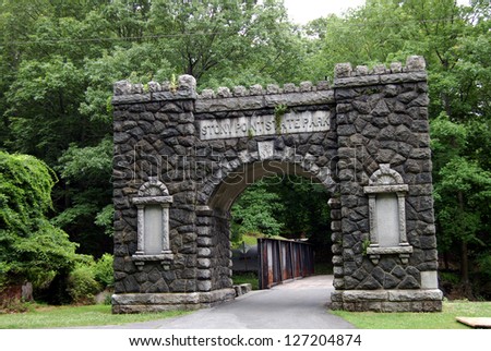 The entrance to Stony Point State Park in New York.  In the park is the site of the Battle of Stony Point, an American victory over the British during the Revolutionary War. A lighthouse is also there