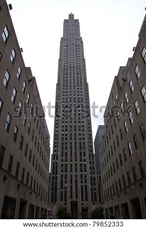 NEW YORK - APRIL 7: The General Electric Building, shown here on April 7, 2011, is the anchor of Rockefeller Center and Plaza in New York City, NY