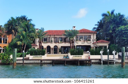 Luxury house on Hibiscus Island in downtown Miami, Florida.