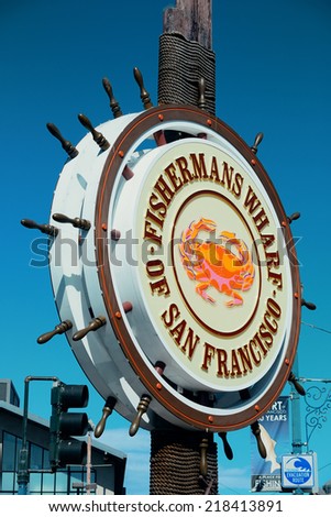 San Francisco, CA - MAY 11: Fisherman's Wharf pier on May 11, 2014 in San Francisco. It is one of the busiest and well known tourist attractions in the western United States